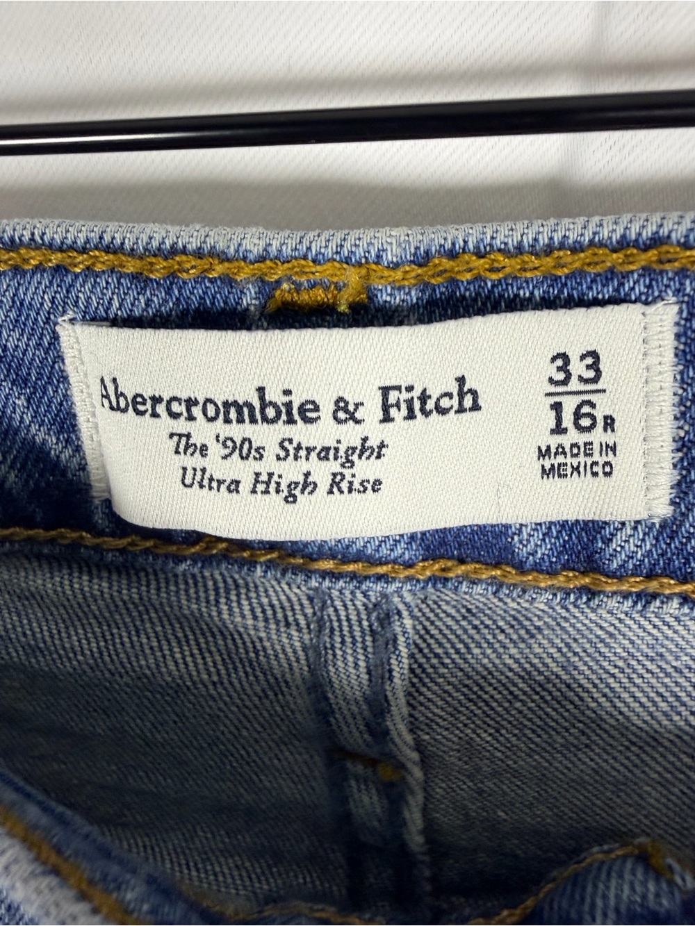 ABERCROMBIE & FITCH Women’s Size 33/16 Denim Jeans 90s Straight Ultra High Rise - Picture 6 of 14